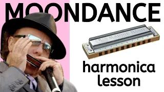 'Moondance' by Van Morrison - harmonica lesson (free C harp tabs)