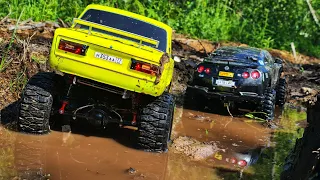 MAJOR on the Nissan GT-R is shocked as the VAZ 2106 rides off-road ... RC OFFroad 4x4