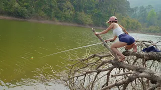 Best Fishing Video | Tilapia Fishing Girl at the lake of god |Amazing Fishing