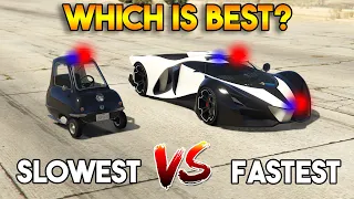 GTA 5 ONLINE : SLOWEST POLICE CAR VS FASTEST POLICE CAR (WHICH IS BEST?)