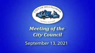 Bellflower City Council Meeting September 13, 2021