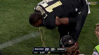 Chris Jefferson throws up after go-ahead pick 6 vs. Penn State