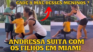 Andressa Suita se DIVERTE em Miami com os filhos, na ausência do Gusttavo Lima