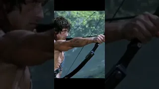 Rambo shooting an explosive arrow