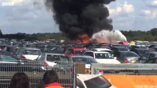 Aftermath of Blackbushe Airport crash captured on film