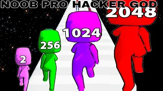 NOOB VS PRO VS HACKER VS GOD  in 2048 Merge Run