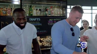 JJ Watt and Whitney Mercilus hop behind bar for charity