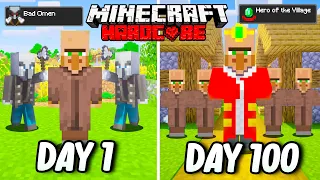 I Survived 100 Days as an ANCIENT VILLAGER in Hardcore Minecraft... Minecraft Hardcore 100 Days