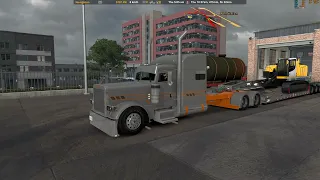 America Truck Simulator/Rollin 389/Pizzster SP50 Lowboy/JBX 3/Snowy Moon V9/Realistic Rain