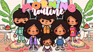 🌟FAMILY MORNING ROUTINE 🍳 || *AESTHETIC* || Toca boca FAMILY roleplay *VOICED* 🔊