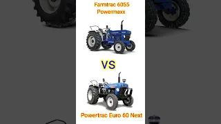 farmtrac 6055 Powermaxx vs Powertrac Euro 60 next comparison 😃😃🔥🔥🔥😃😃#viral #shorts