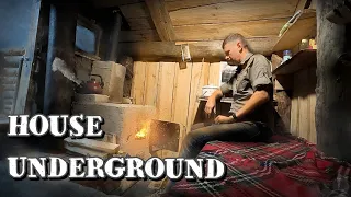 Underground house waiting for WINTER. Cozy overnight, cooking chicken KEBAB. PART 31