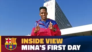 [BEHIND THE SCENES] Yerry Mina's first day at Barça
