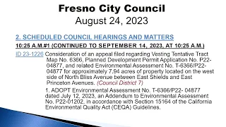 Fresno City Council Meeting 8/24/23