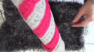 Вязаный спицами шарф из пряжи Травка платочной вязкой