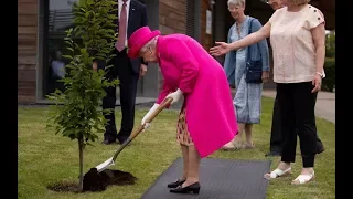 Queen reproves offer of help to plant tree, saying 'no, no, I can still plant a tree'