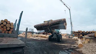 На подъезде к базе ЛЕСОВОЗЫ ТОНУТ В ГРЯЗИ, эвакуируем наш лес!!! #wood #work