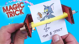 Cartoon printer machine with Tom and Jerry. Paper Magic Trick DIY Paper Transformations ARTS & CRAFT
