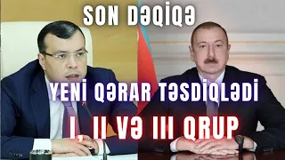 Azərbaycanda pensiya alanlar  I, II və III qruplar. İlham Əliyev TƏSDİQLƏDİ