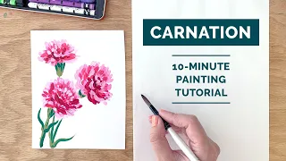 Carnation - 10-Minute Acrylic Painting Tutorial