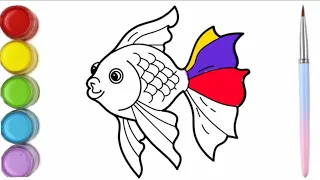 Cute Fish Drawing, Painting and Coloring for Kids & Toddlers