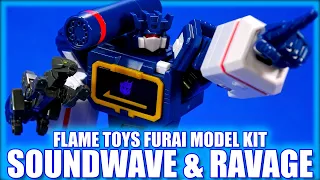 Transformers Soundwave and Ravage Flame Toys Furai Model Kit Build and Review