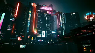 Cyberpunk 2077 - Futuristic Night City Walk Ambience