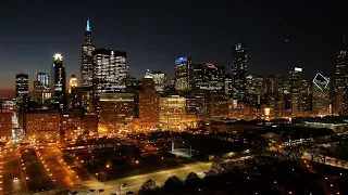 Chicago Drone Flight At Night - DJI Mavic 3