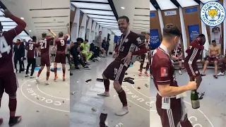 Leicester City Locker Room Celebrations After Winning The FA Cup For The First Time In History