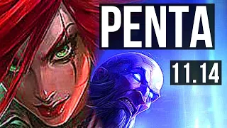 KATARINA vs RYZE (MID) | Penta, 1500+ games, 1.5M mastery | EUW Diamond | v11.14