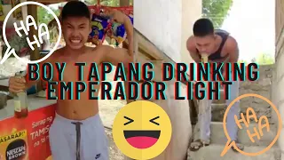 boy tapang drinking emperador light