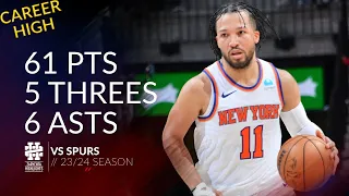 Jalen Brunson 61 pts 5 threes 6 asts vs Spurs 23/24 season