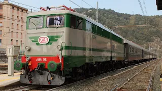 A bordo del treno storico con E646 158 da Genova a Ronco Scrivia e dei bus storici de "Il Capolinea"