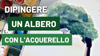 Dipingere un albero con l'acquerello - acquerello per principianti