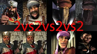 SALADIN SULTAN VS WAZIR CALIPH VS 2 LIONHEARTS VS EMIR SNAKE | Stronghold Crusader AI Battle