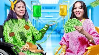 Rich Vs Broke Girl | Popular Vs Unpopular People in Hospital | Funny Moments by Crafty Hacks