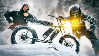 Electric 2x2 fatbike Picnic in tough winter test! How far can it go comparing with summer?