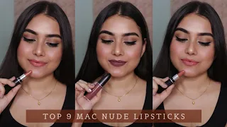 My Top 9 MAC Nude Lipsticks Of All Time | #MAC Lipstick Swatches On Indian Skin | Arpita Ghoshal