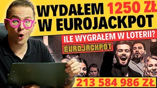 WYDAŁEM 1250 ZŁ W EUROJACKPOT - ILE WYGRAŁEM W LOTERII 90 MILIONÓW ZŁOTYCH!?