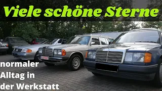 Viele Mercedes auf dem Hof | der alltägliche Wahnsinn | Mercedes W123, W124, SL R129, W126