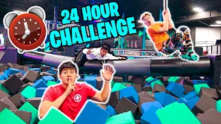 24 HOUR OVERNIGHT CHALLENGE in TRAMPOLINE PARK!! (ft. Jack Doherty)