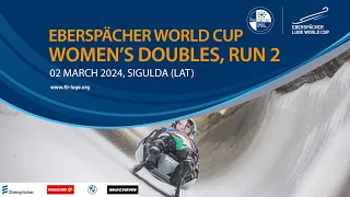 RELIVE - Women's Doubles Run 2 | EBERSPÄCHER Luge World Cup - Sigulda (LAT)