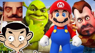 Hello Neighbor - New Neighbor Big Mario Dark Riddle Shrek Mr Bean History Gameplay Walkthrough