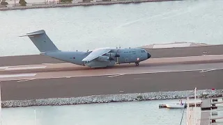 British Military Aircraft RAF Landing In Gibraltar International Airport LXGB/Посадка РАФ Гибралтар