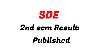 SDE Second Sem Result Published |#calicutuniversity