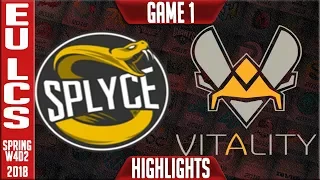 SPY vs VIT Highlights | EU LCS Week 4 Spring 2018 W4D2 | Splyce vs Team Vitality Highlights