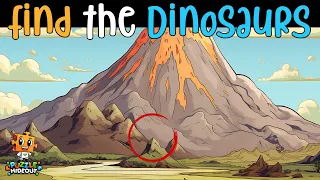 Find the Hidden Dinosaurs #14 |  Hidden Animals Optical Illusions | Dinosaur Puzzle for Kids 🦖🧩