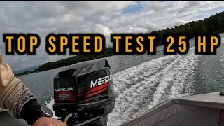 Mercury 25 hp W.O.T. (TOP SPEED ) Run #2stroke #mercury #boatengine #boat