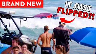 Jet Ski Flip Accident At Crowded Beach