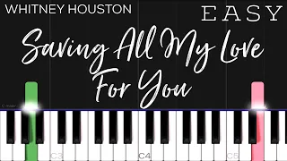 Whitney Houston - Saving All My Love For You | EASY Piano Tutorial